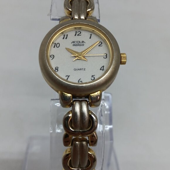 Acqua Indiglo L0 Women's 24mm Gold Tone Watch NEW BATTERY - Picture 3 of 11